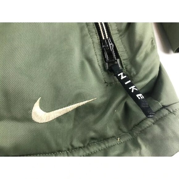 Nike Mens Green White Stripe Lined Collared Coat Windbreaker Jacket Size XL - Picture 5 of 13
